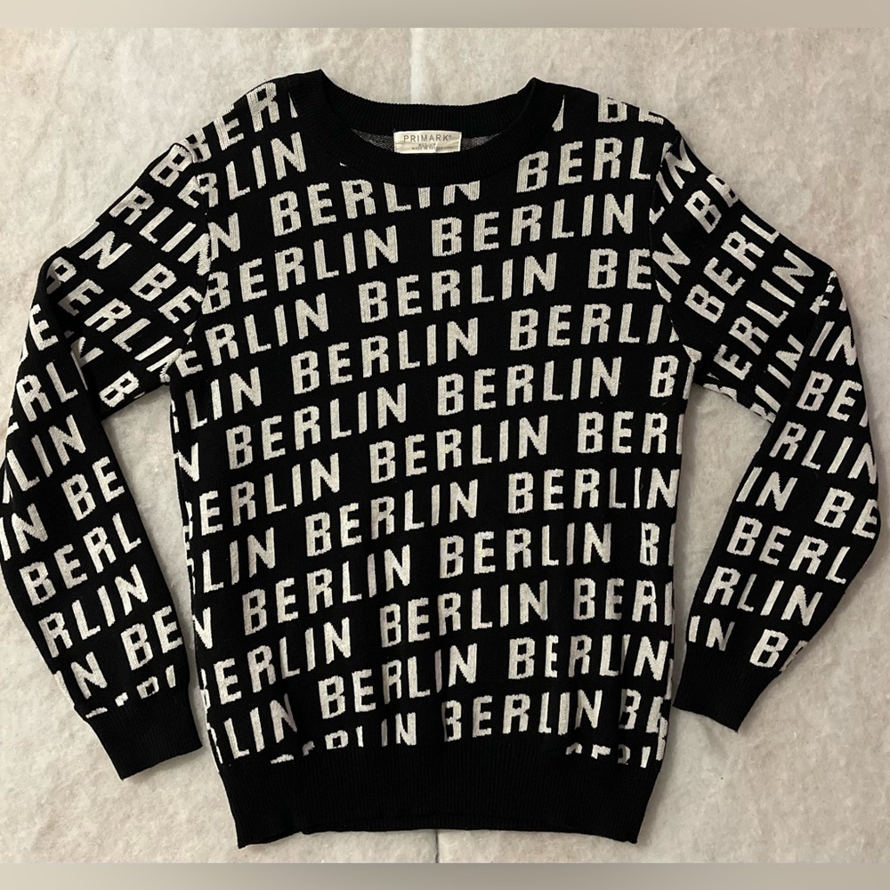 Primark Black and White Berlin Crewneck Sweater (SKU246)